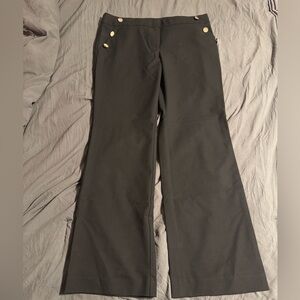 LOFT Black Trousers with Gold Button Detail